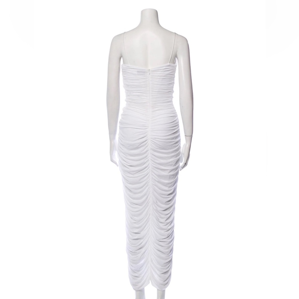 Magda Butrym White Ruched Midi Dress FR38 - Picture 4 of 9